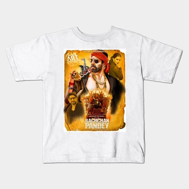 Bachchan Pandey Artwork Kids T-Shirt by SAN ART STUDIO 